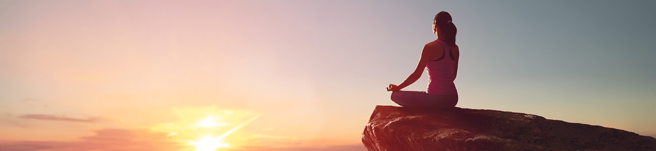 Woman practices yoga